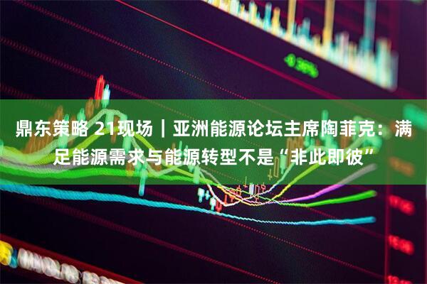 鼎东策略 21现场｜亚洲能源论坛主席陶菲克：满足能源需求与能源转型不是“非此即彼”